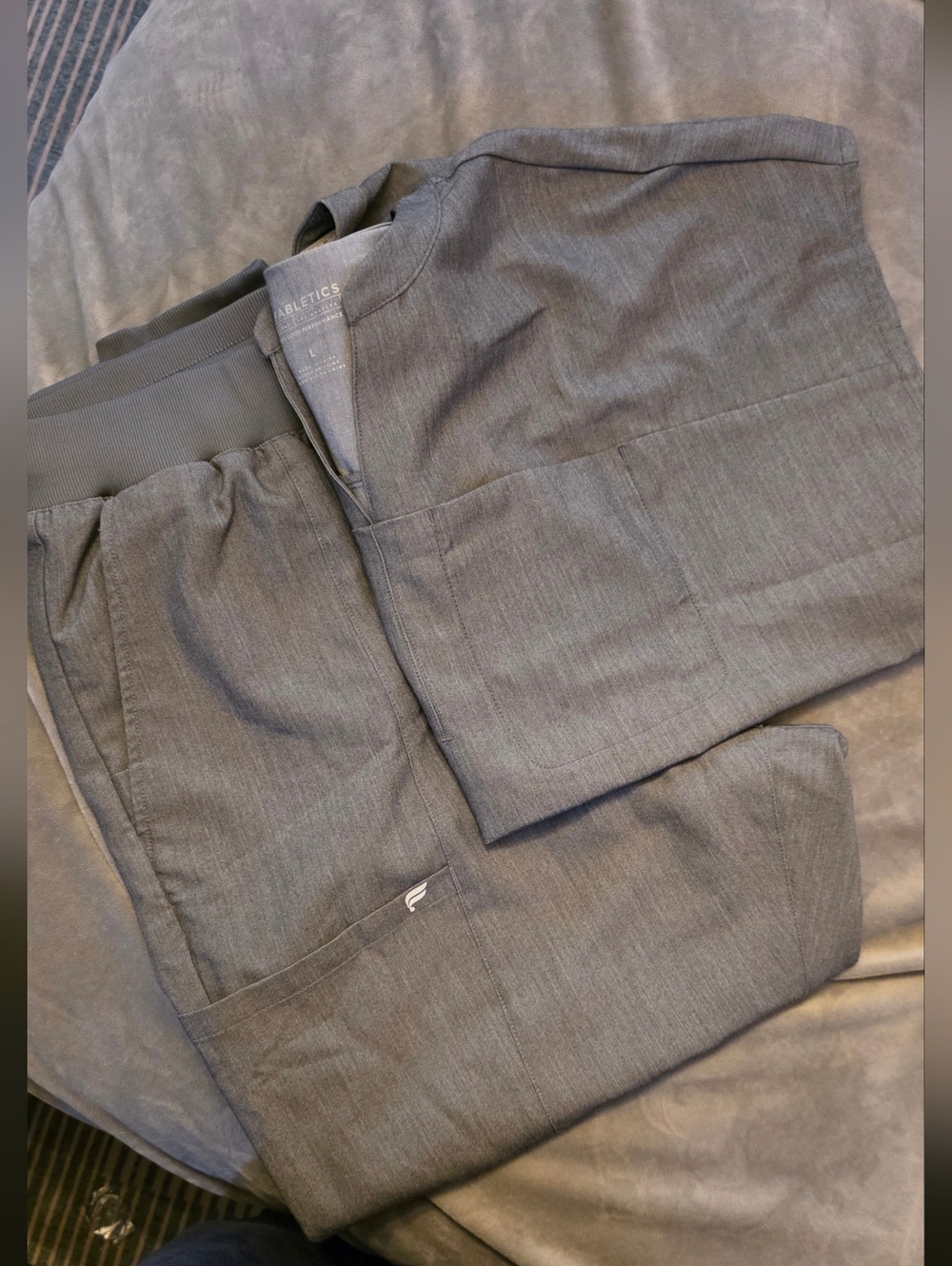 Fabletics Heather Grey Scrub Set